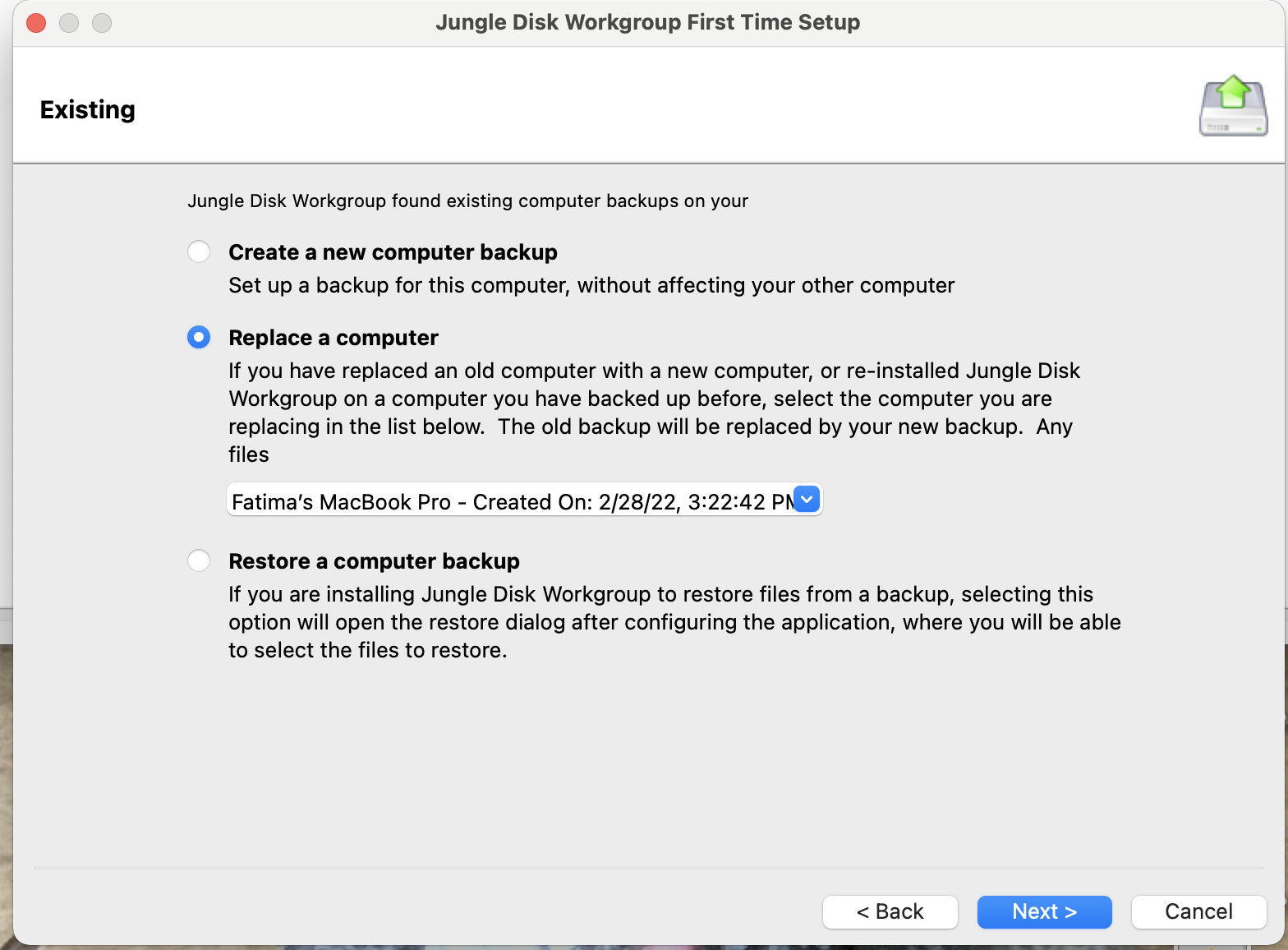 Migrating my Jungle Disk Application to a new machine and continuing